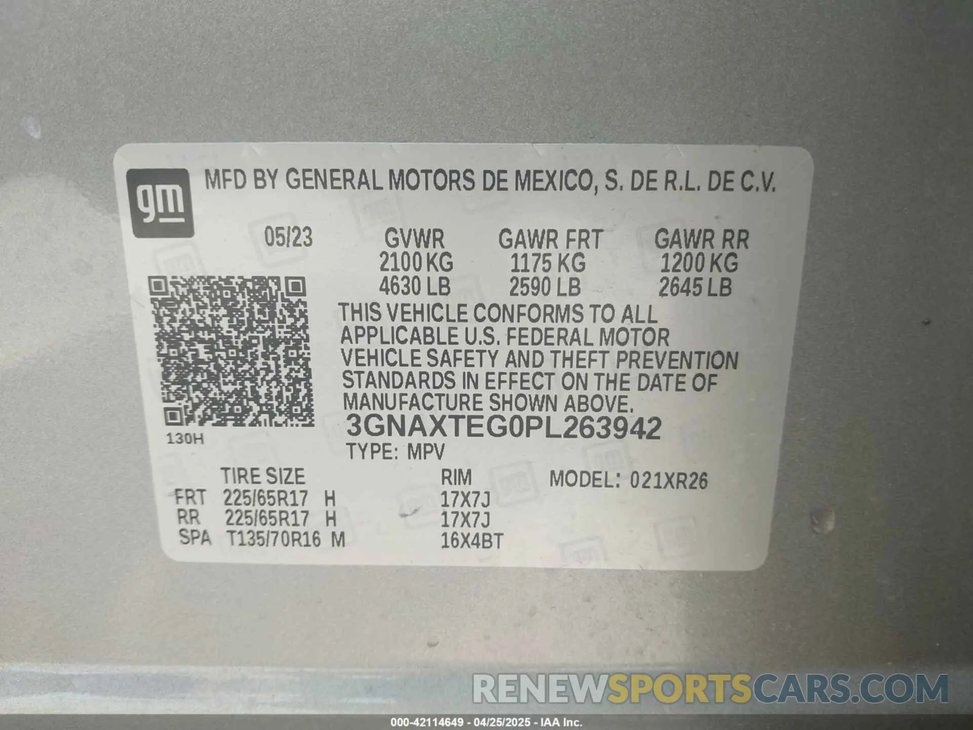 9 fotografías del automóvil dañado 3GNAXTEG0PL263942 CHEVROLET EQUINOX 2023