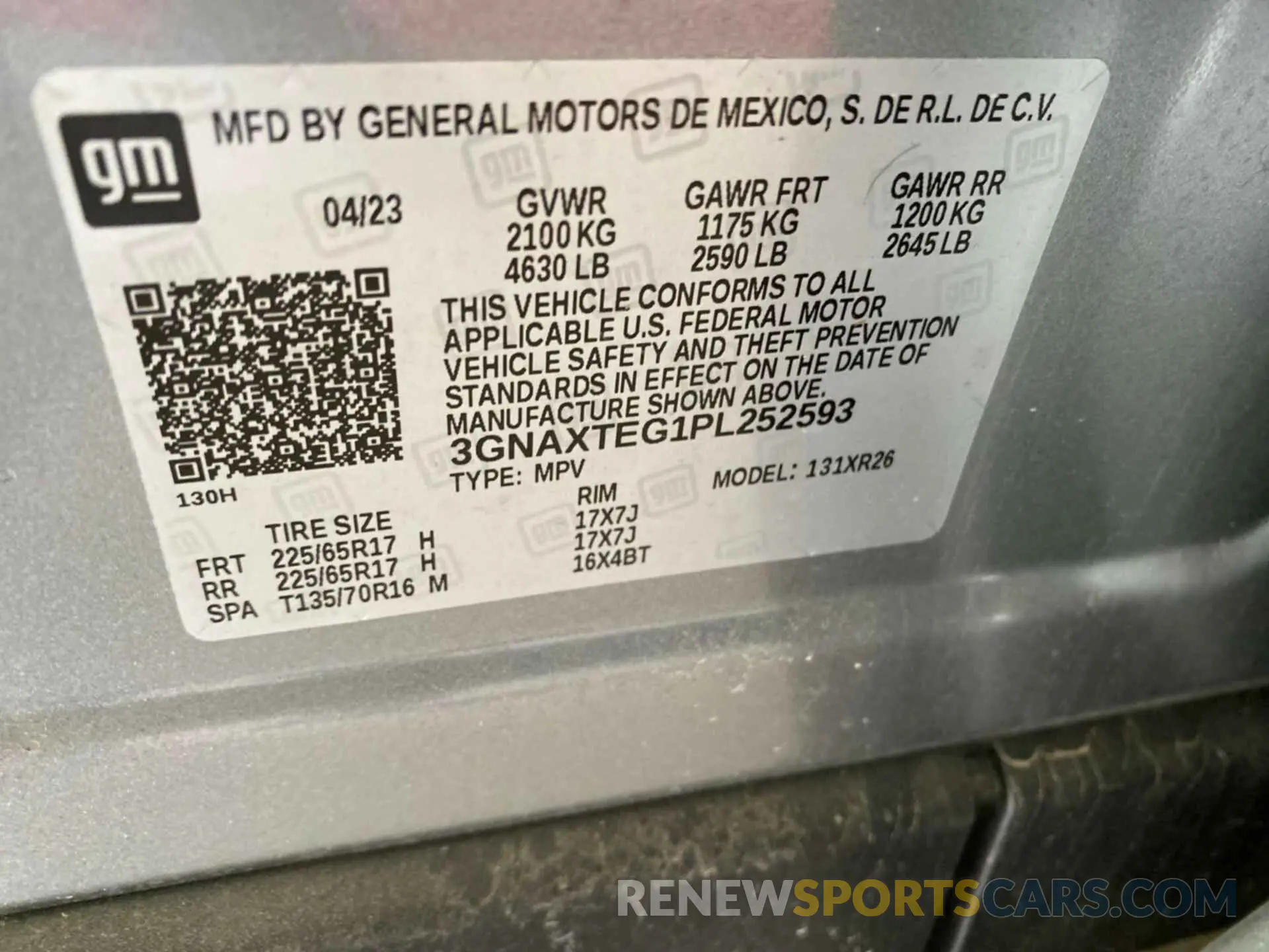 10 fotografías del automóvil dañado 3GNAXTEG1PL252593 CHEVROLET EQUINOX 2023