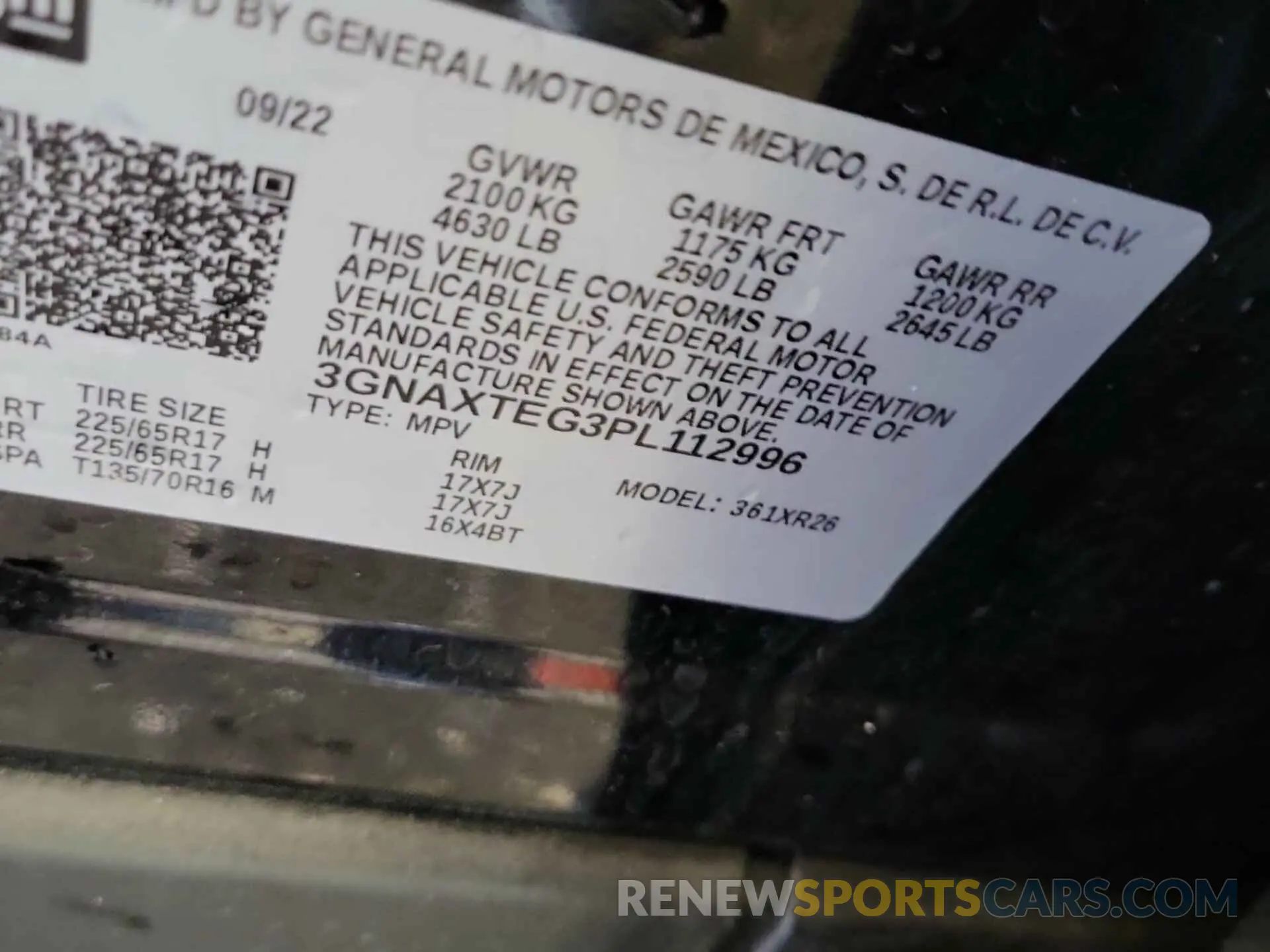 9 fotografías del automóvil dañado 3GNAXTEG3PL112996 CHEVROLET EQUINOX 2023