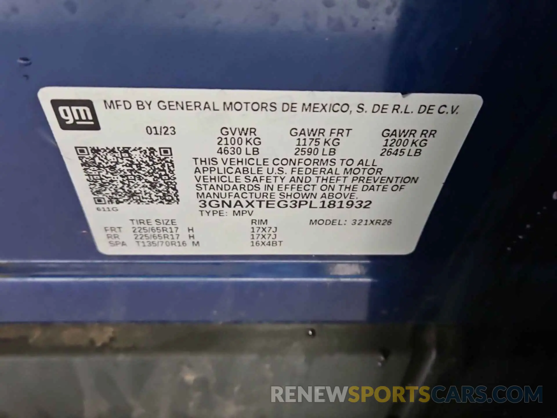 8 fotografías del automóvil dañado 3GNAXTEG3PL181932 CHEVROLET EQUINOX 2023