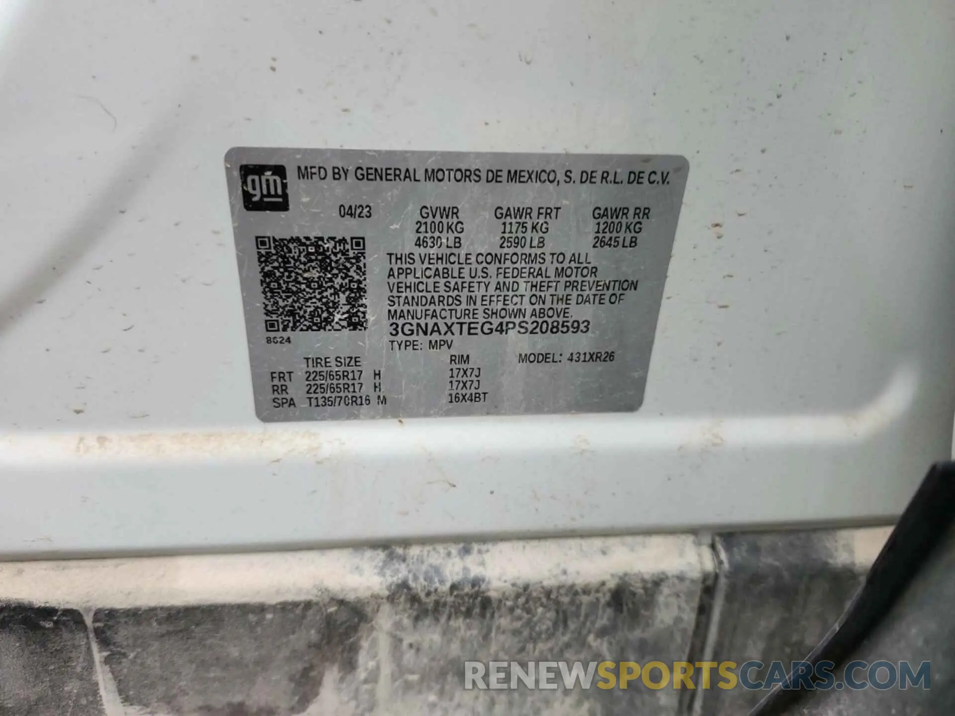 16 fotografías del automóvil dañado 3GNAXTEG4PS208593 CHEVROLET EQUINOX 2023