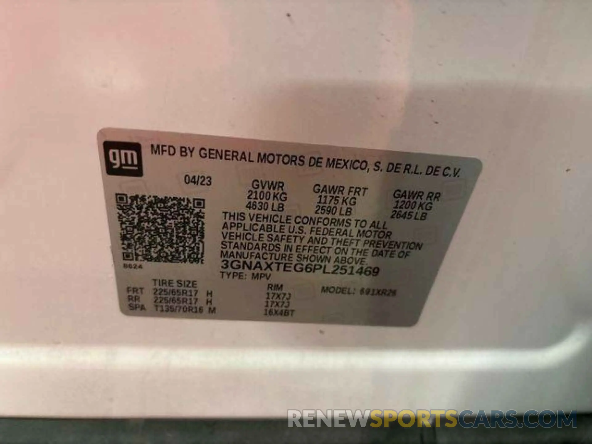 10 fotografías del automóvil dañado 3GNAXTEG6PL251469 CHEVROLET EQUINOX 2023