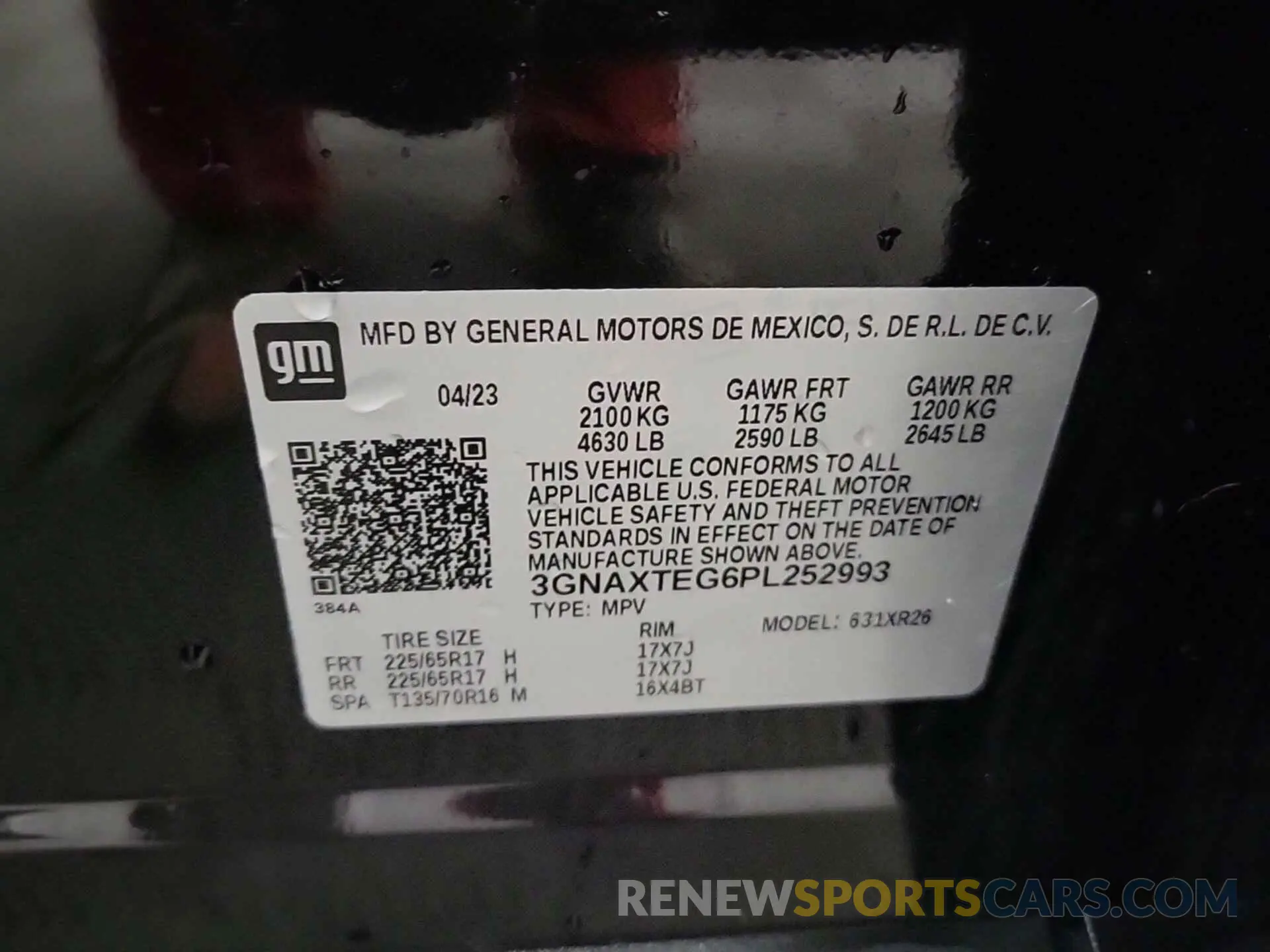 10 fotografías del automóvil dañado 3GNAXTEG6PL252993 CHEVROLET EQUINOX 2023