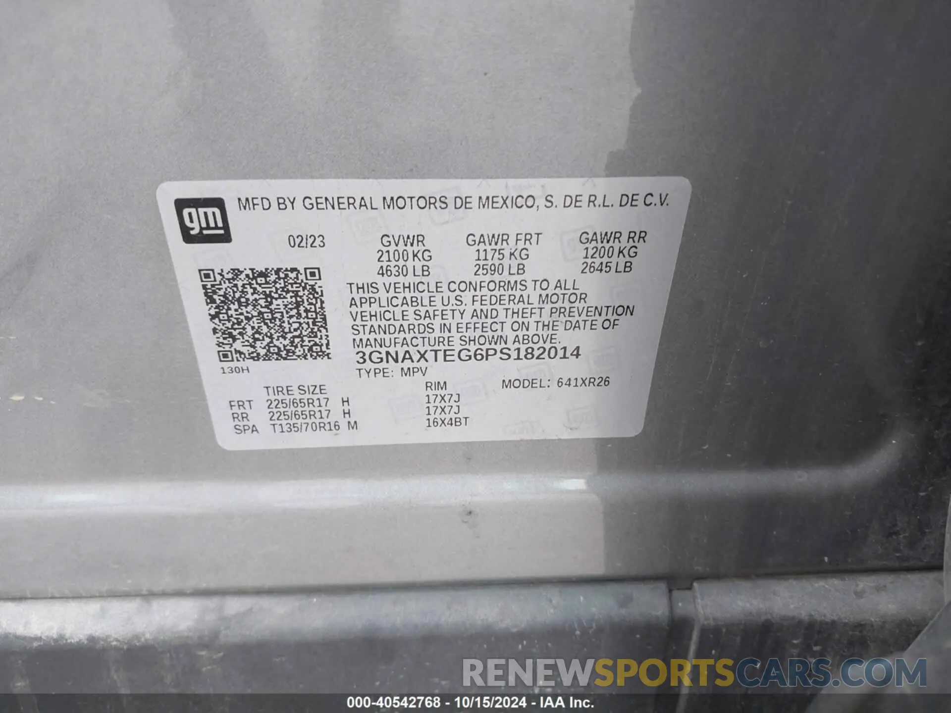 9 fotografías del automóvil dañado 3GNAXTEG6PS182014 CHEVROLET EQUINOX 2023