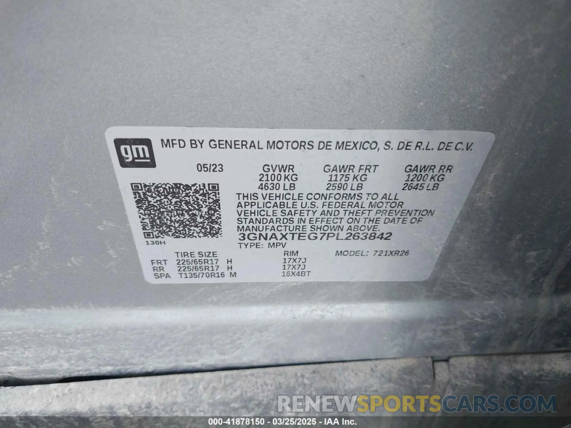 9 fotografías del automóvil dañado 3GNAXTEG7PL263842 CHEVROLET EQUINOX 2023