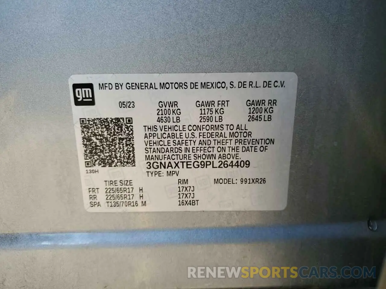 12 fotografías del automóvil dañado 3GNAXTEG9PL264409 CHEVROLET EQUINOX 2023