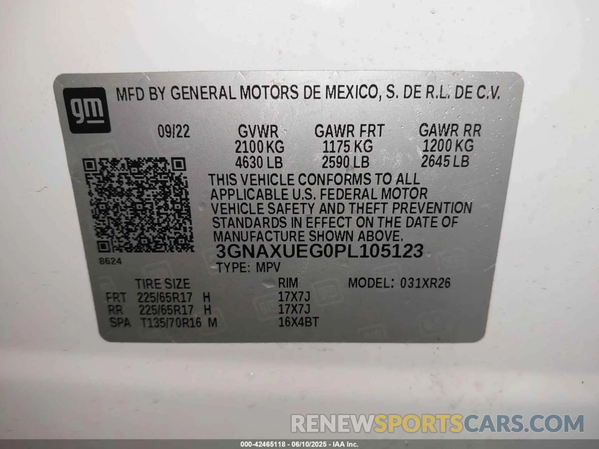 9 fotografías del automóvil dañado 3GNAXUEG0PL105123 CHEVROLET EQUINOX 2023