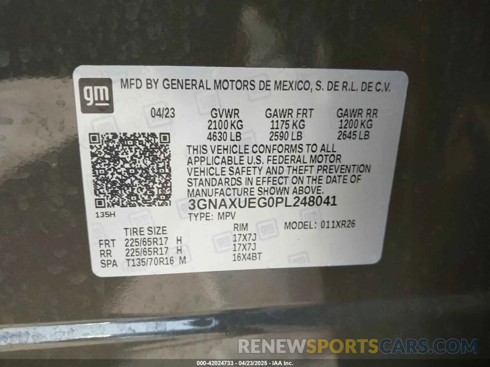 9 fotografías del automóvil dañado 3GNAXUEG0PL248041 CHEVROLET EQUINOX 2023