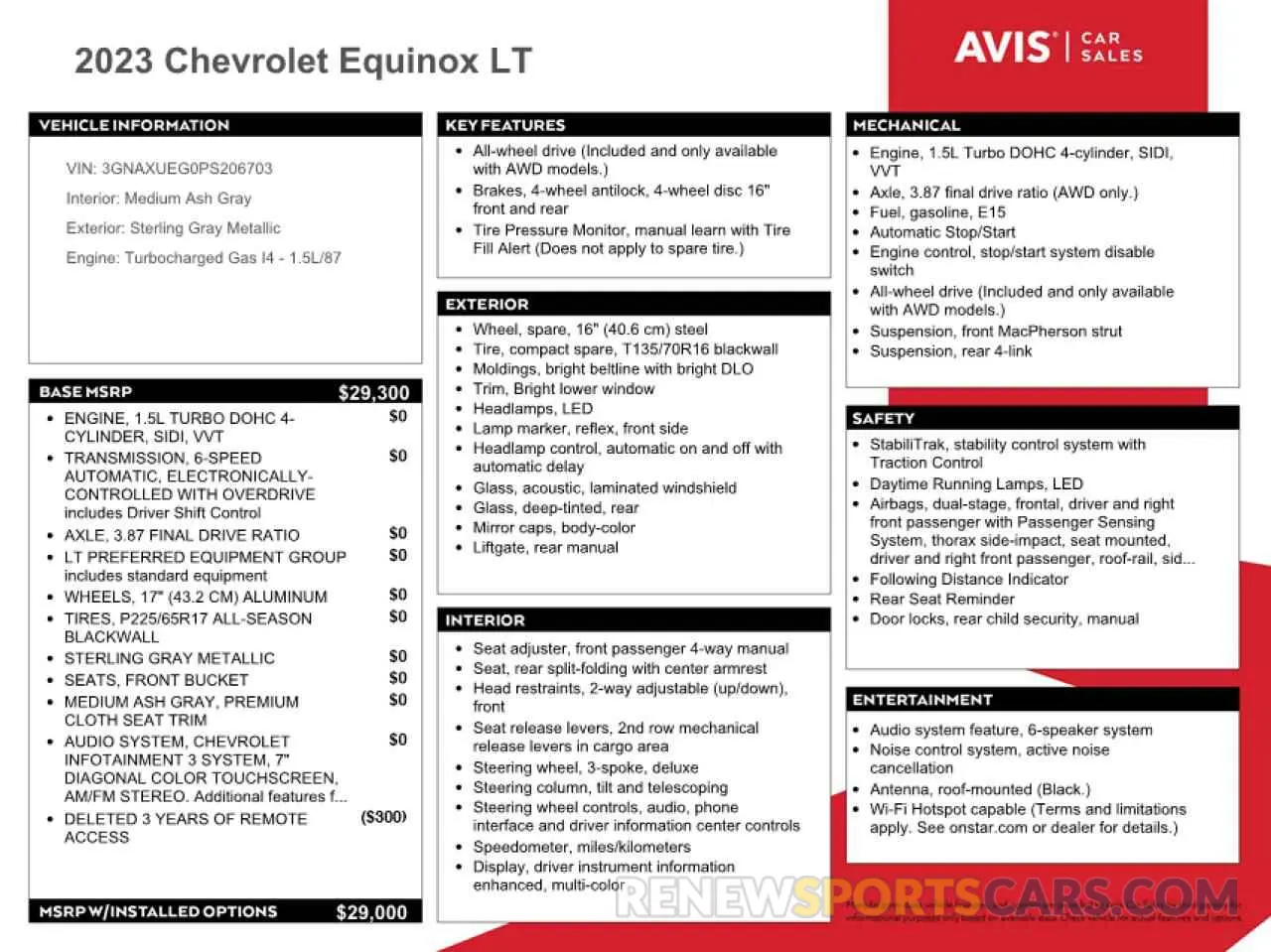 13 fotografías del automóvil dañado 3GNAXUEG0PS206703 CHEVROLET EQUINOX 2023