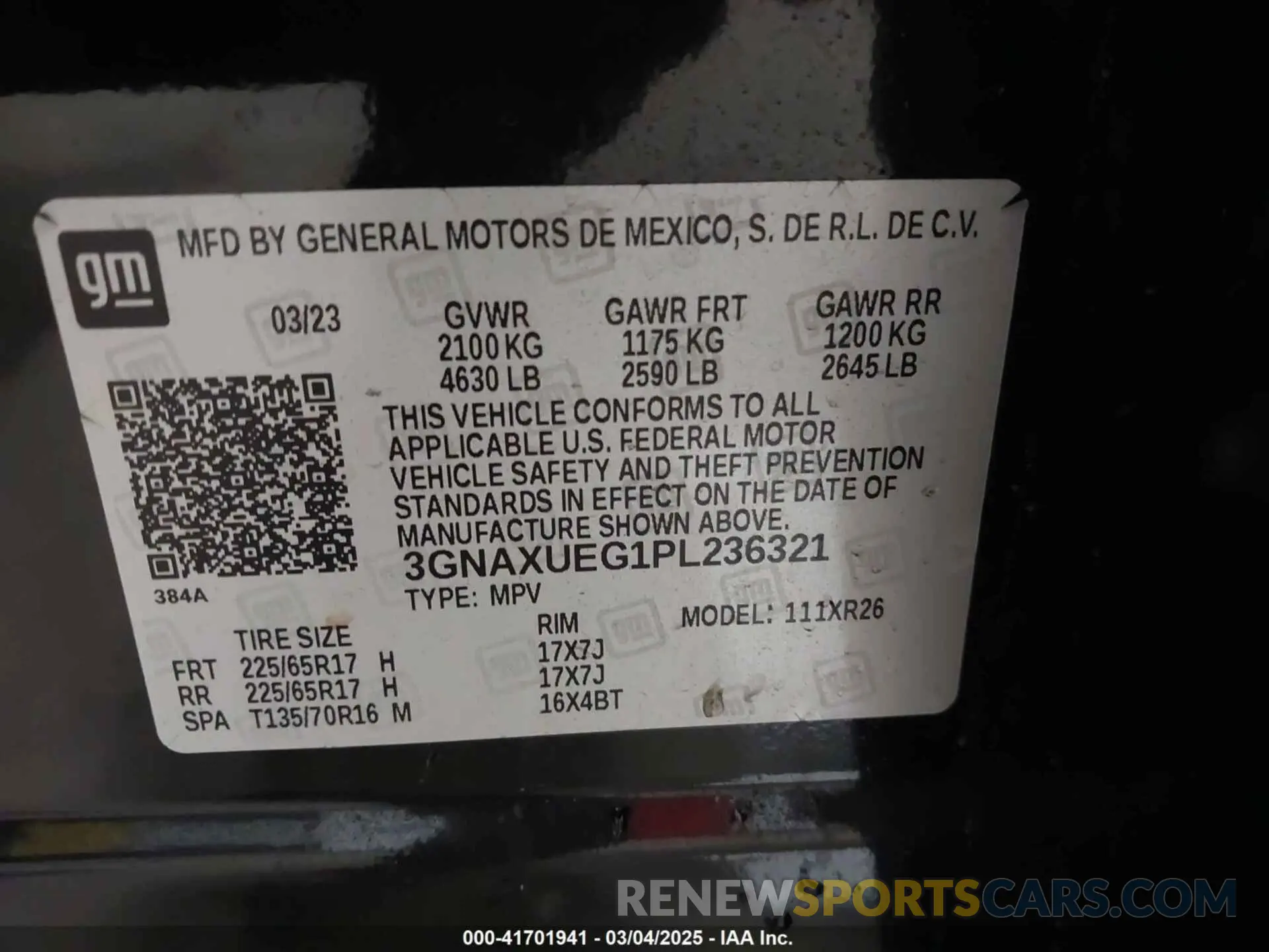 9 fotografías del automóvil dañado 3GNAXUEG1PL236321 CHEVROLET EQUINOX 2023