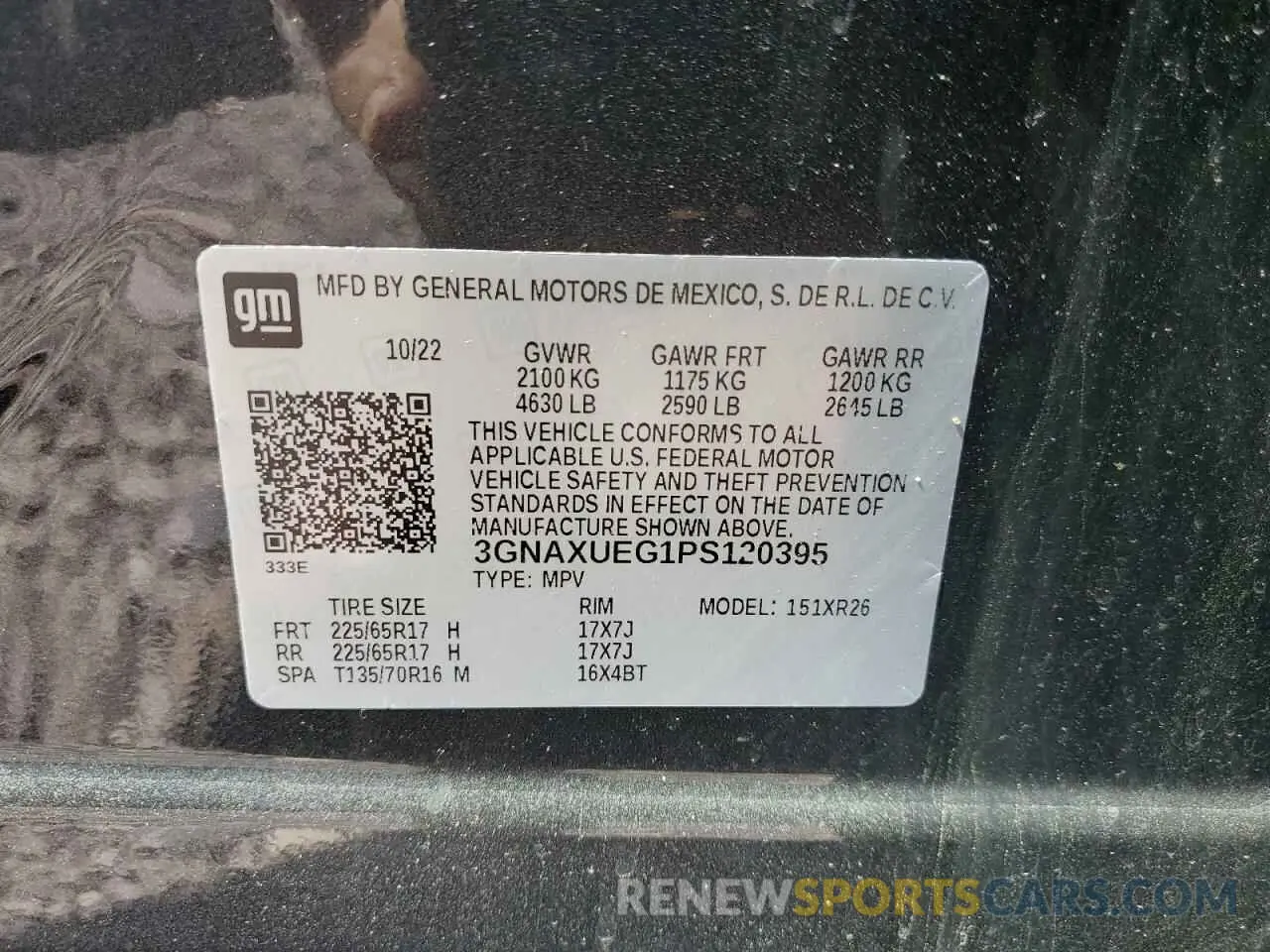 14 fotografías del automóvil dañado 3GNAXUEG1PS120395 CHEVROLET EQUINOX 2023