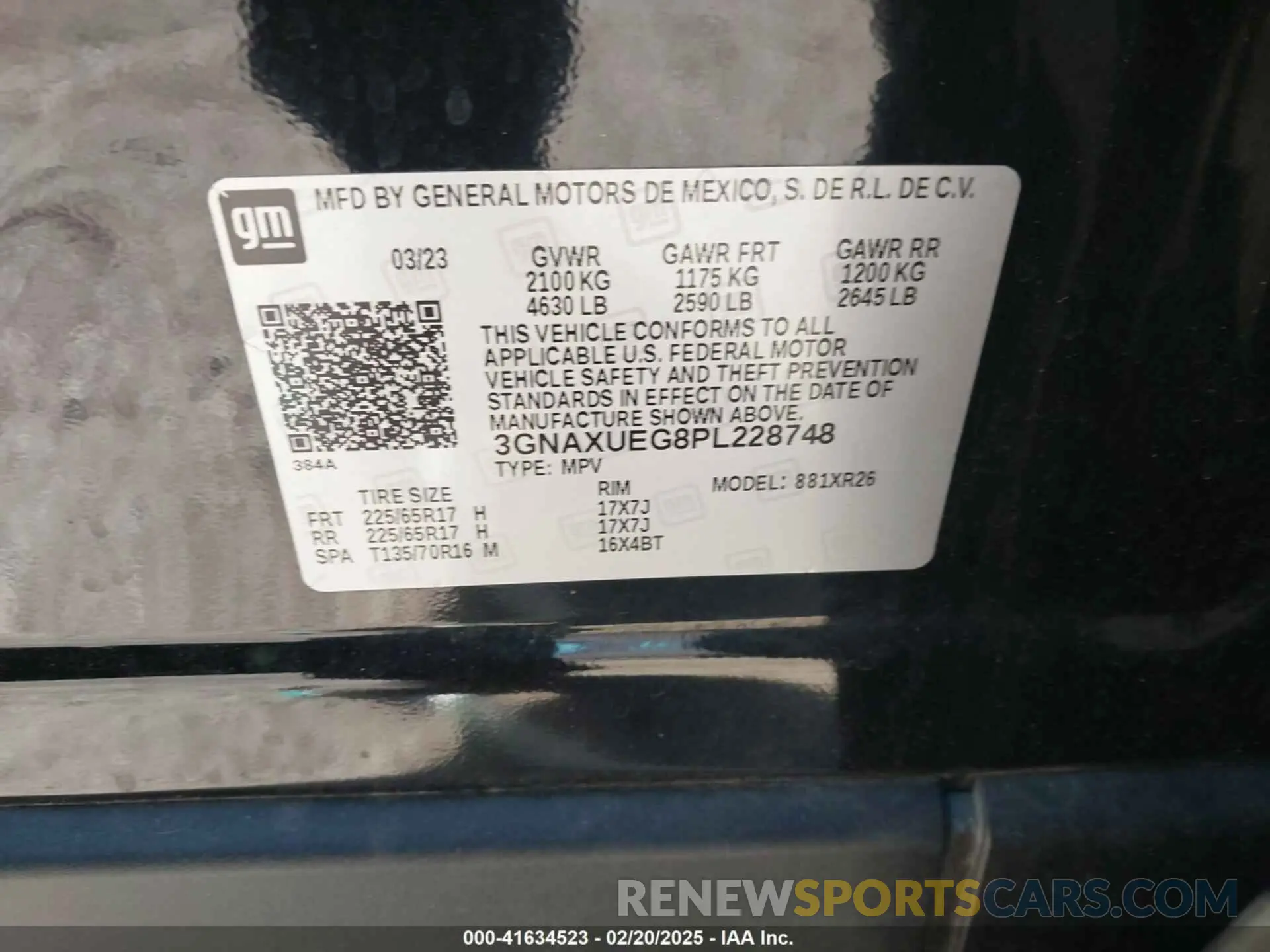 9 fotografías del automóvil dañado 3GNAXUEG8PL228748 CHEVROLET EQUINOX 2023