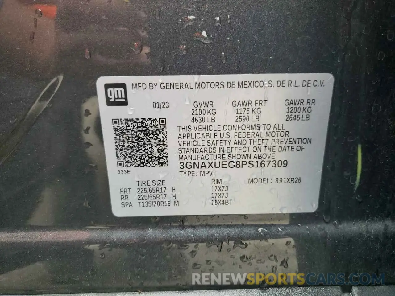 13 fotografías del automóvil dañado 3GNAXUEG8PS167309 CHEVROLET EQUINOX 2023
