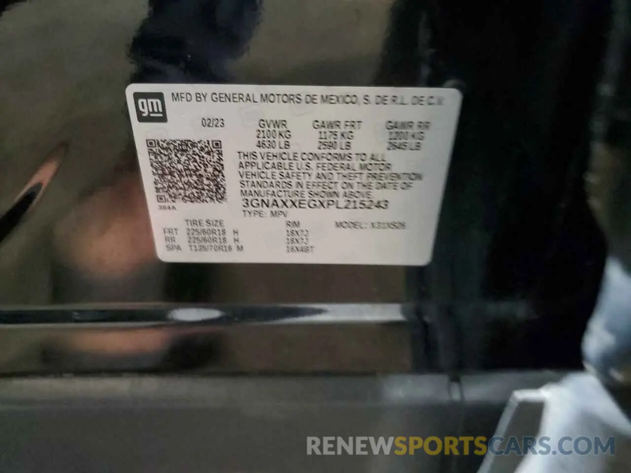 13 fotografías del automóvil dañado 3GNAXXEGXPL215243 CHEVROLET EQUINOX 2023