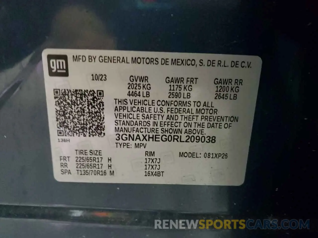 13 fotografías del automóvil dañado 3GNAXHEG0RL209038 CHEVROLET EQUINOX 2024