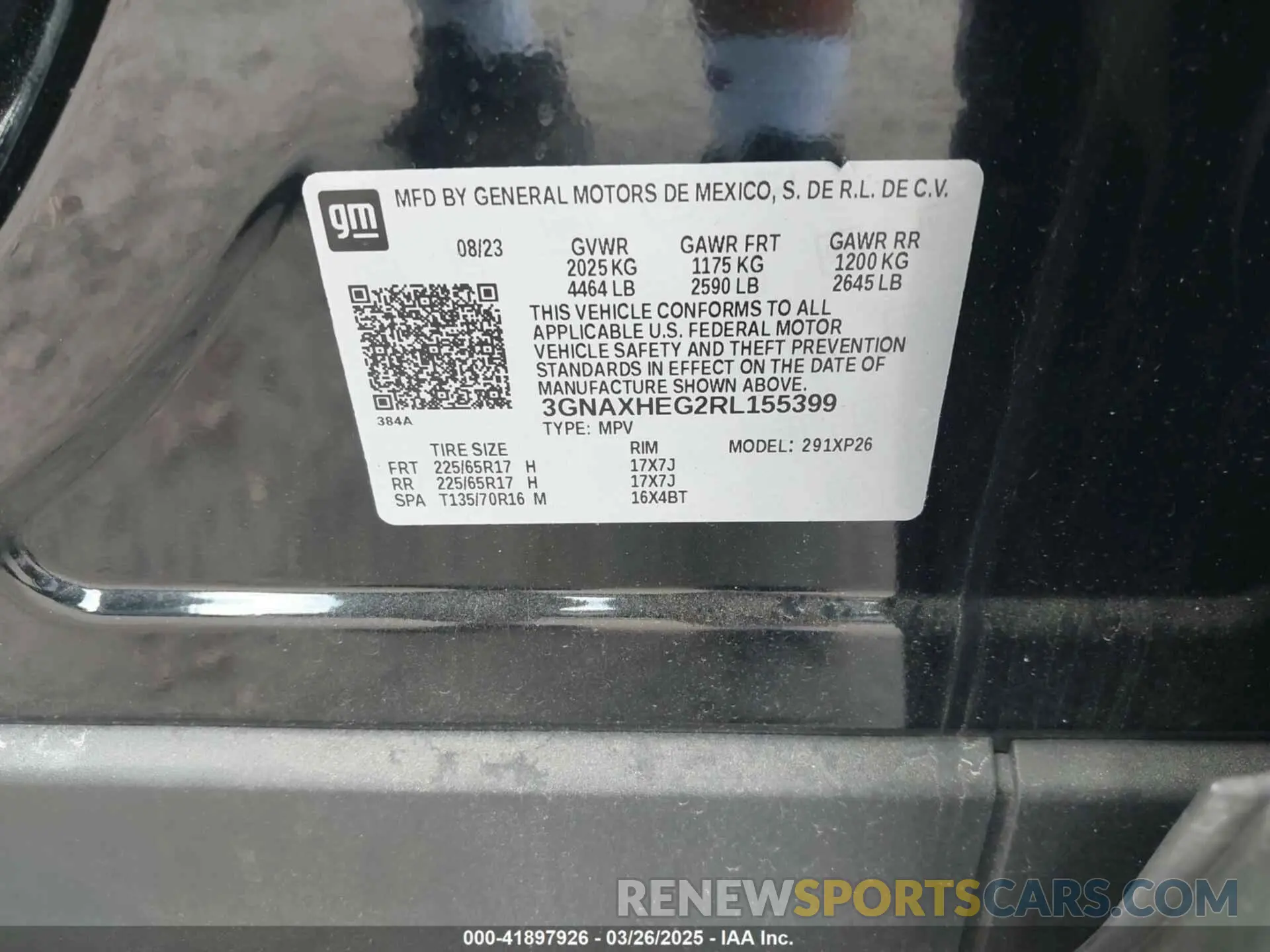 9 fotografías del automóvil dañado 3GNAXHEG2RL155399 CHEVROLET EQUINOX 2024