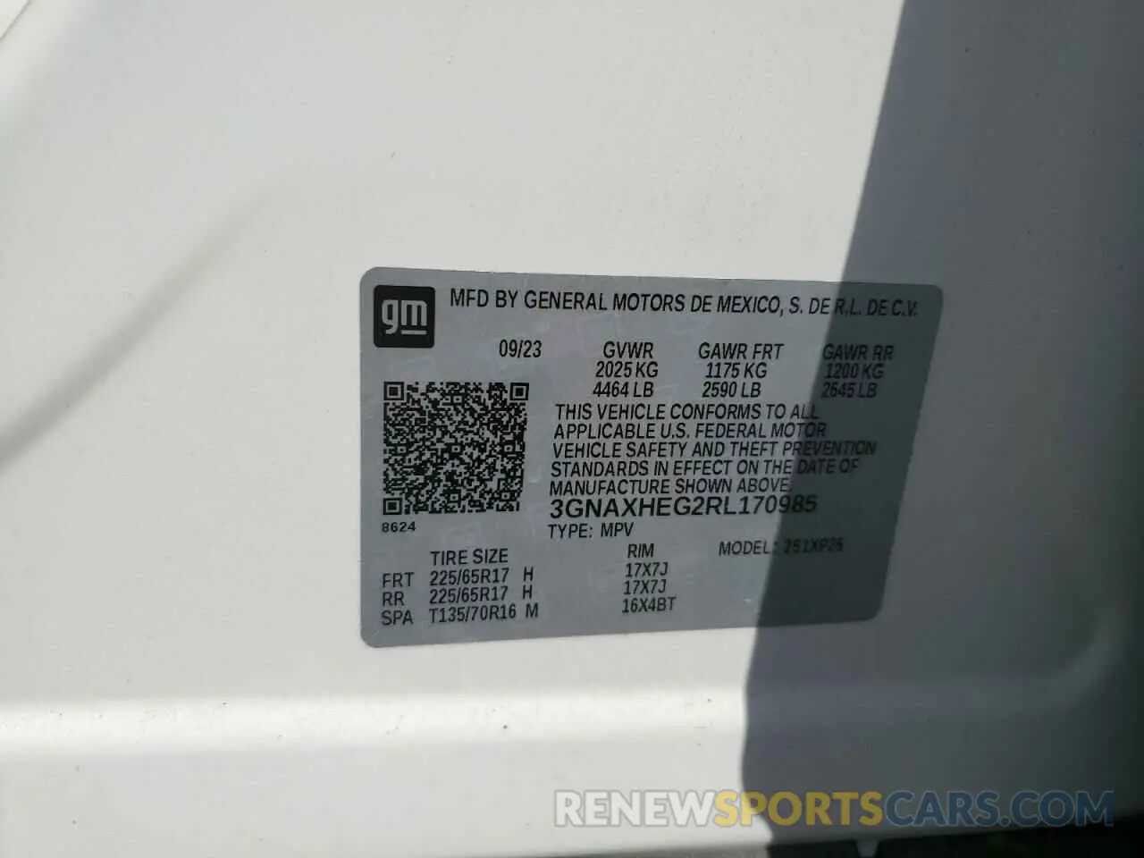 13 fotografías del automóvil dañado 3GNAXHEG2RL170985 CHEVROLET EQUINOX 2024