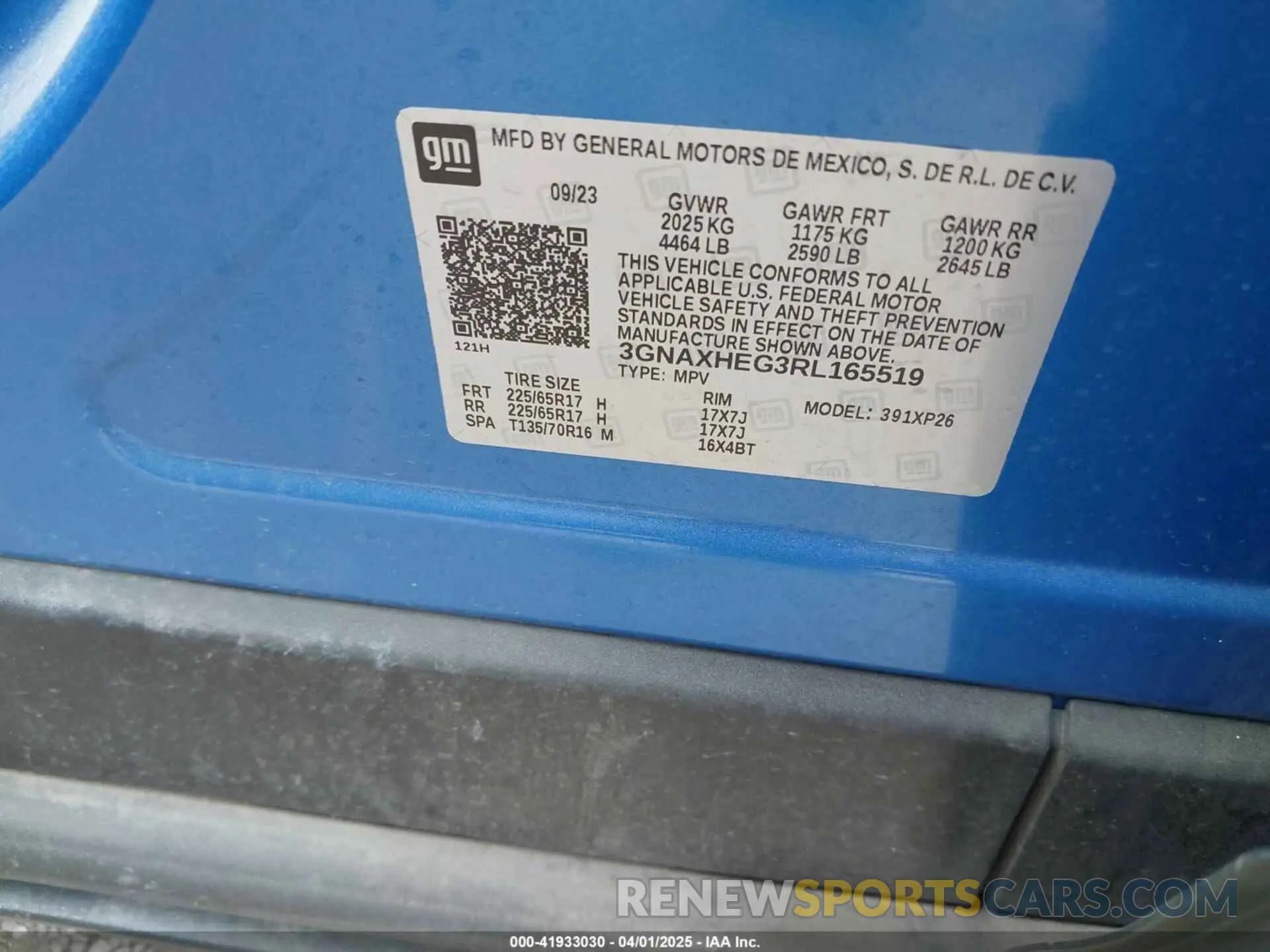 9 fotografías del automóvil dañado 3GNAXHEG3RL165519 CHEVROLET EQUINOX 2024