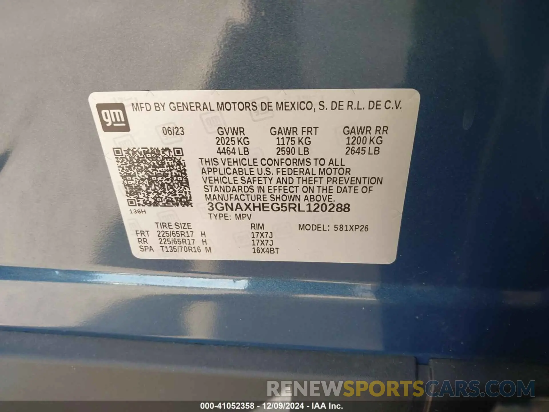 9 fotografías del automóvil dañado 3GNAXHEG5RL120288 CHEVROLET EQUINOX 2024