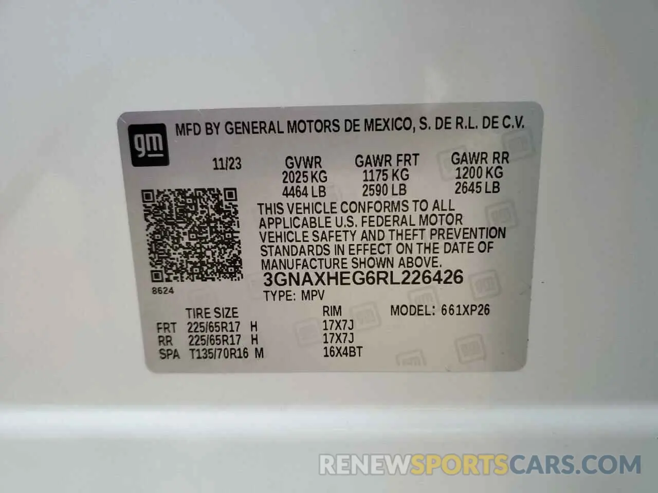 12 fotografías del automóvil dañado 3GNAXHEG6RL226426 CHEVROLET EQUINOX 2024