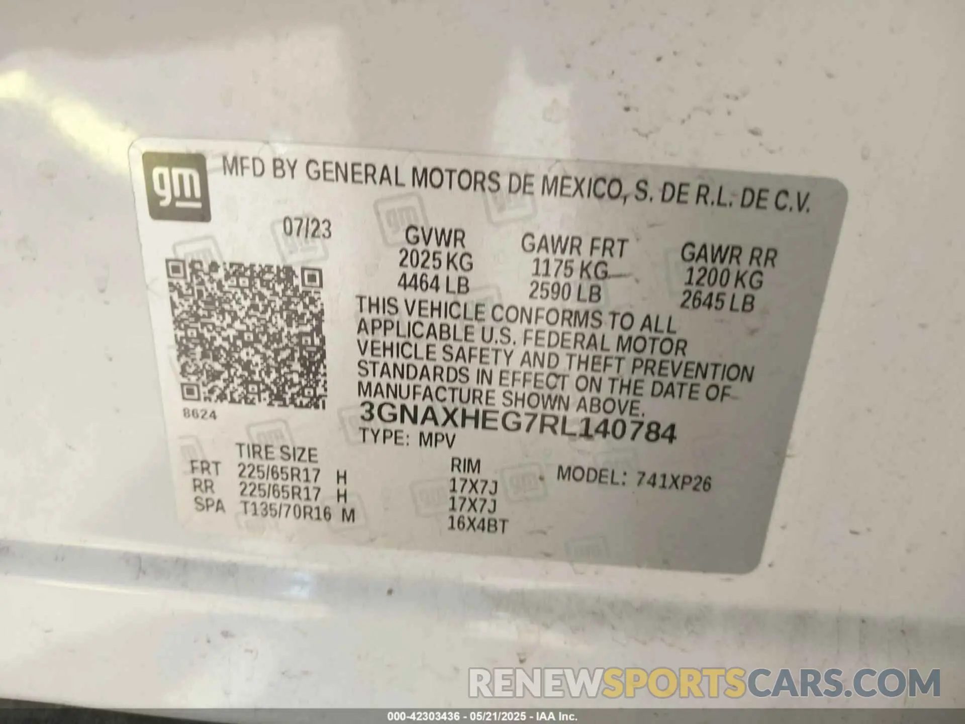 9 fotografías del automóvil dañado 3GNAXHEG7RL140784 CHEVROLET EQUINOX 2024