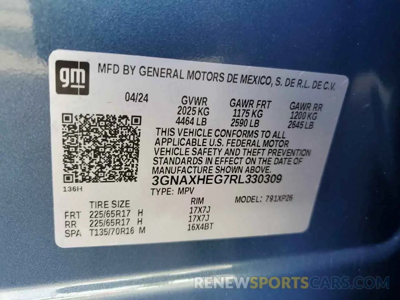 13 fotografías del automóvil dañado 3GNAXHEG7RL330309 CHEVROLET EQUINOX 2024