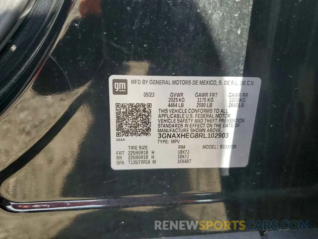 14 fotografías del automóvil dañado 3GNAXHEG8RL102903 CHEVROLET EQUINOX 2024