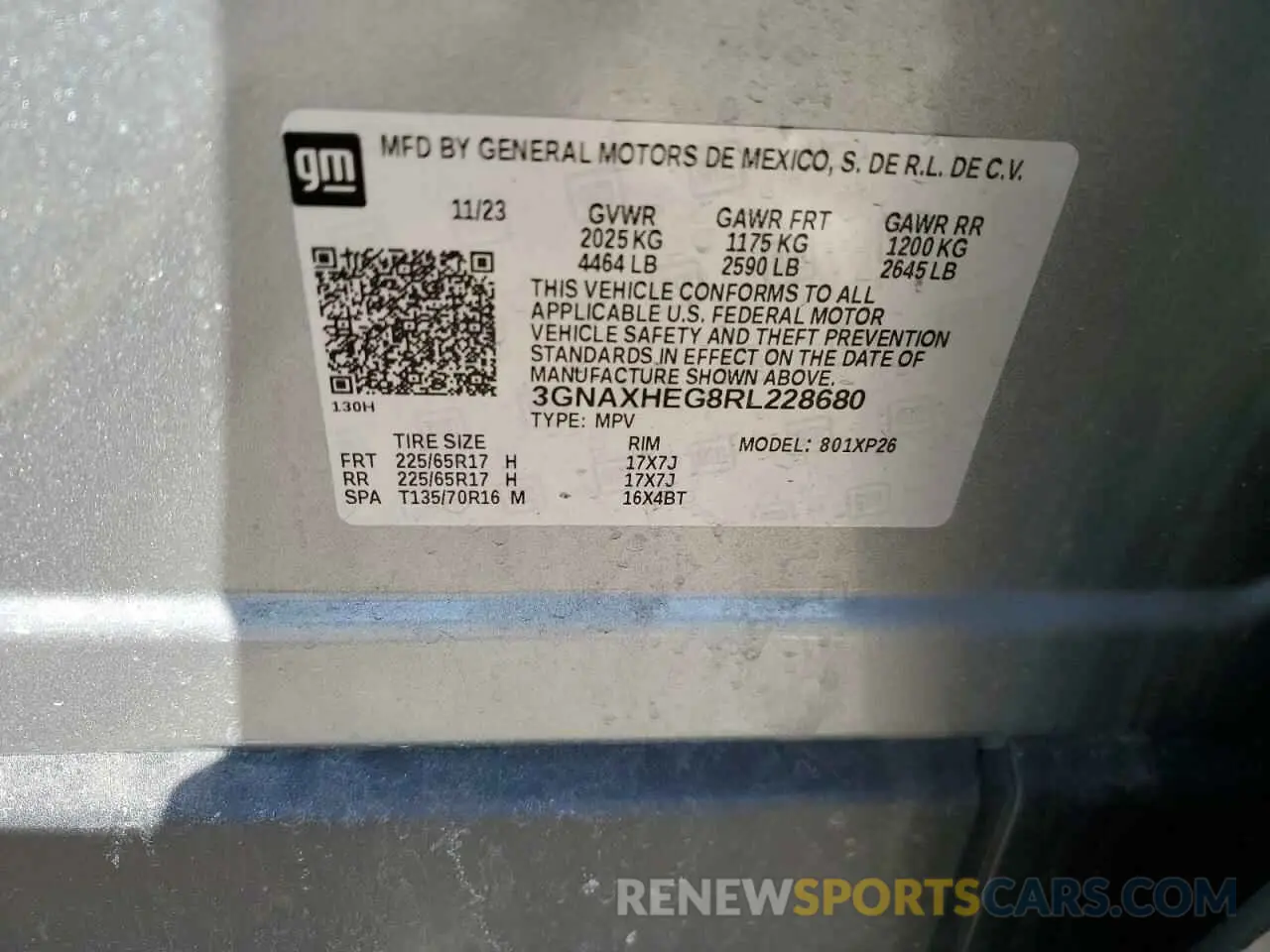 12 fotografías del automóvil dañado 3GNAXHEG8RL228680 CHEVROLET EQUINOX 2024