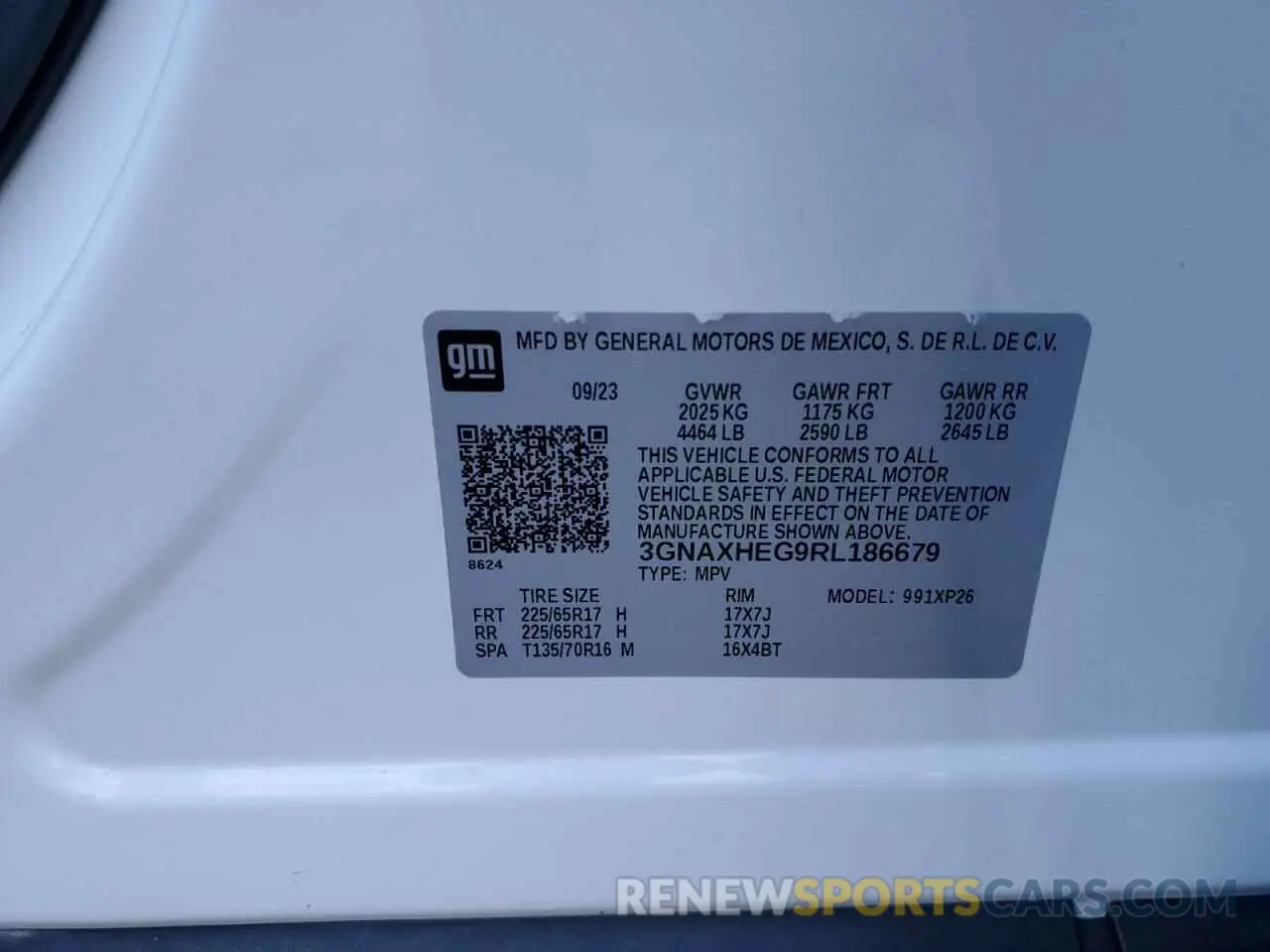 14 fotografías del automóvil dañado 3GNAXHEG9RL186679 CHEVROLET EQUINOX 2024