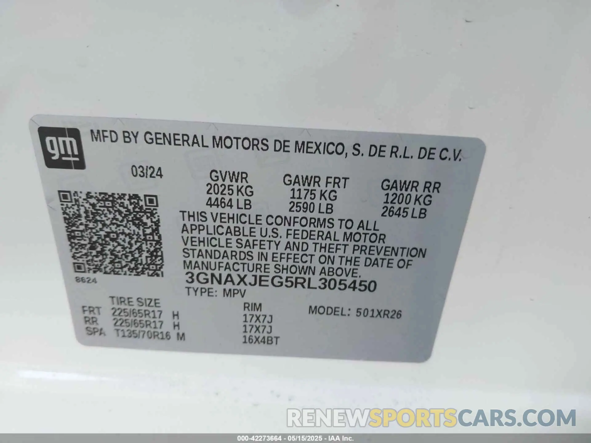 9 fotografías del automóvil dañado 3GNAXJEG5RL305450 CHEVROLET EQUINOX 2024