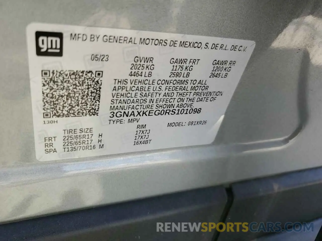 13 fotografías del automóvil dañado 3GNAXKEG0RS101098 CHEVROLET EQUINOX 2024