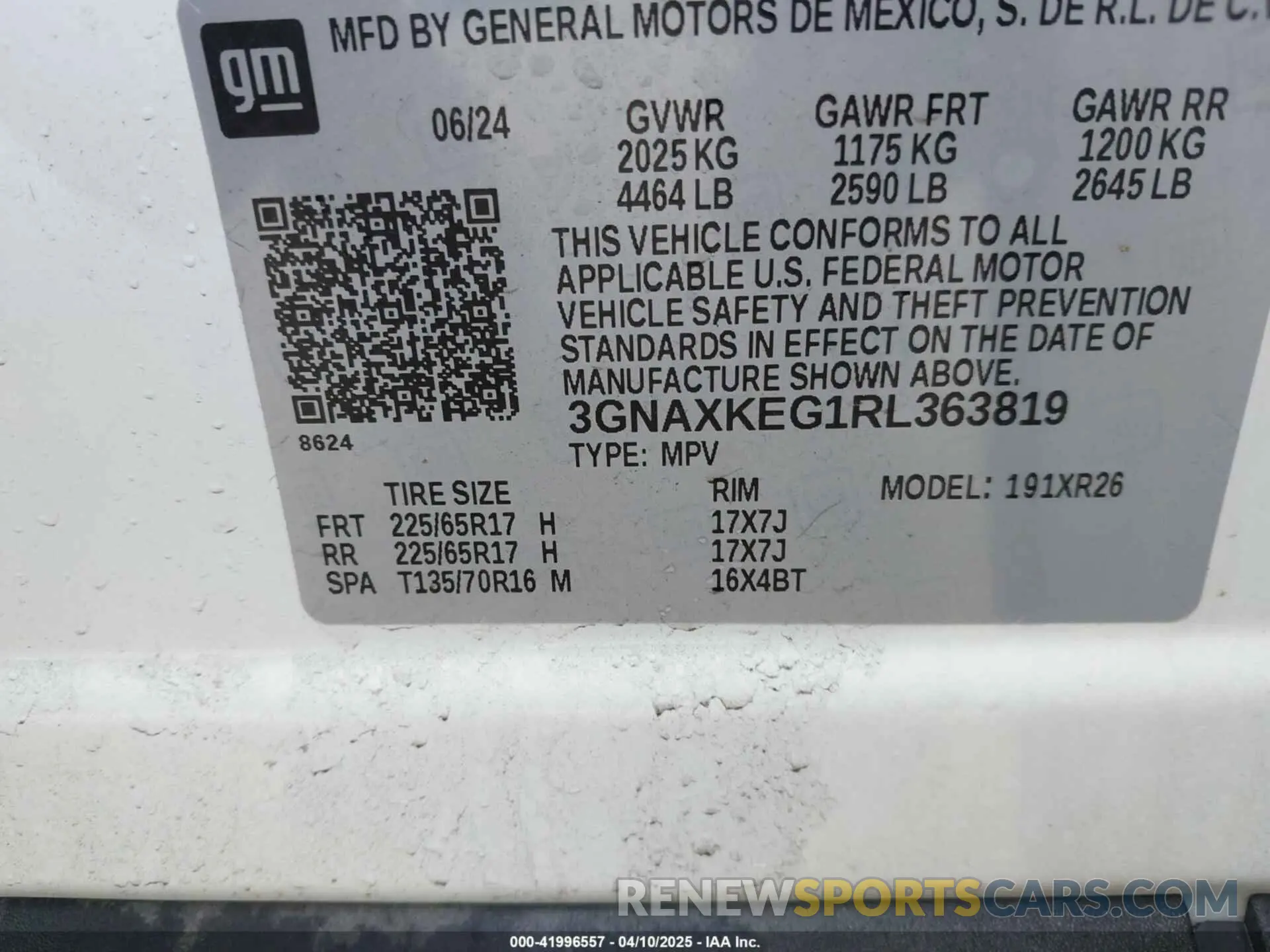 9 fotografías del automóvil dañado 3GNAXKEG1RL363819 CHEVROLET EQUINOX 2024