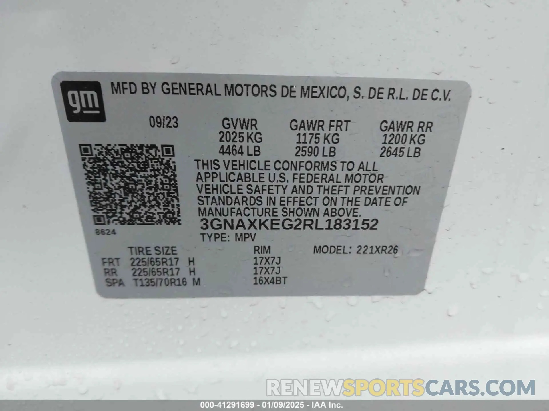 9 fotografías del automóvil dañado 3GNAXKEG2RL183152 CHEVROLET EQUINOX 2024