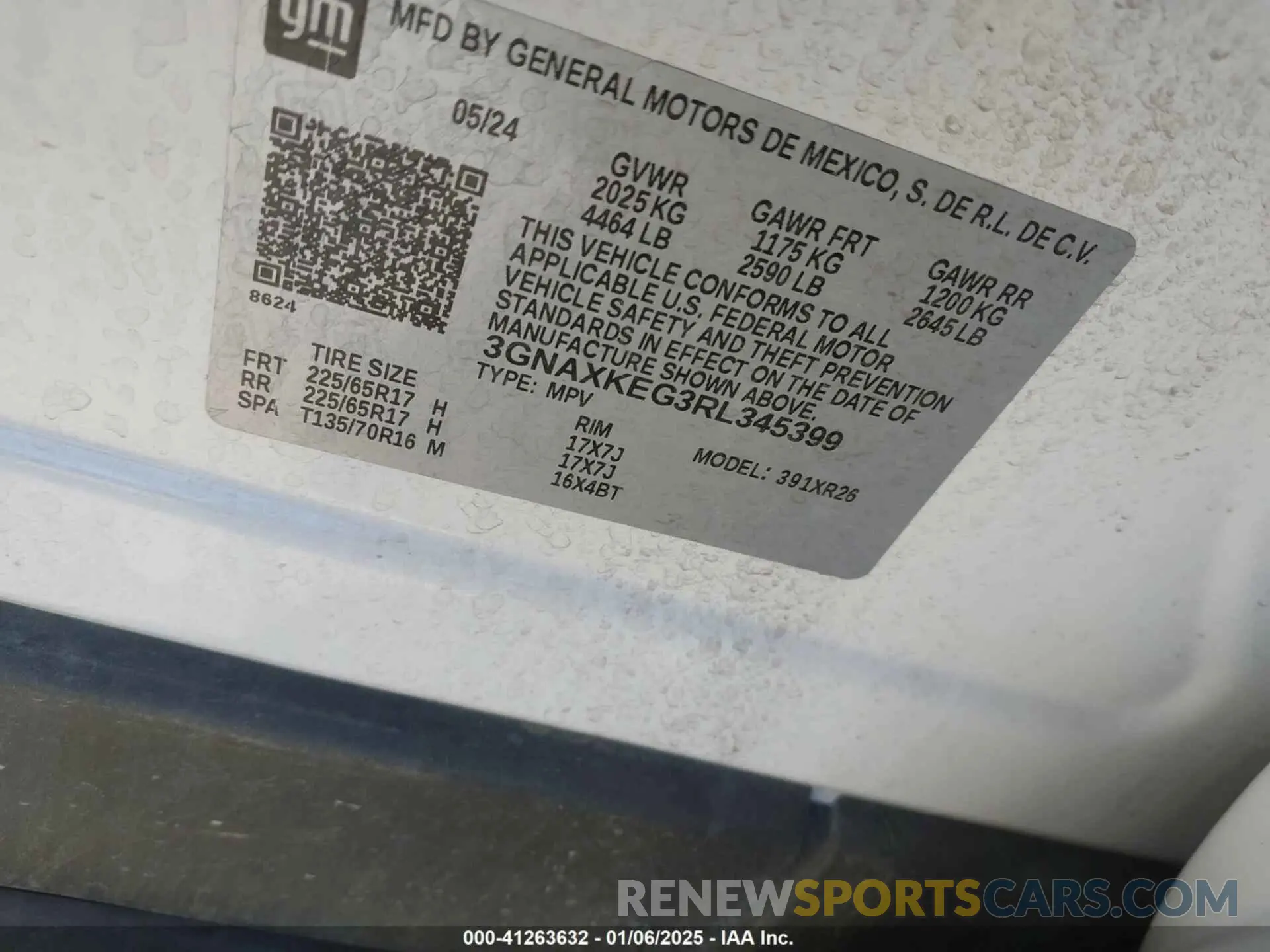 9 fotografías del automóvil dañado 3GNAXKEG3RL345399 CHEVROLET EQUINOX 2024