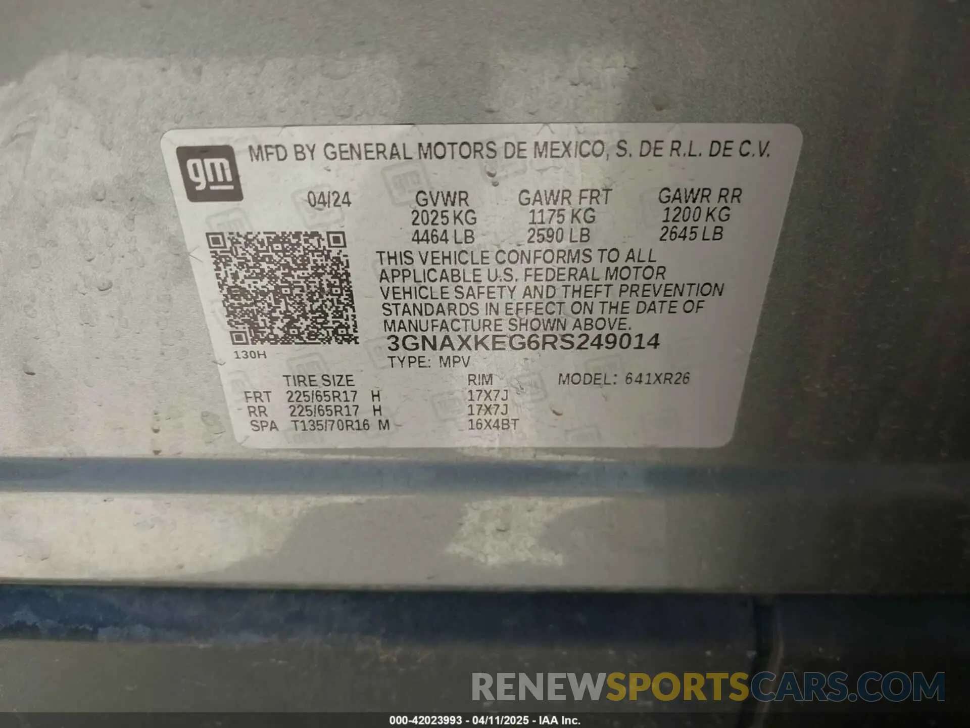 9 fotografías del automóvil dañado 3GNAXKEG6RS249014 CHEVROLET EQUINOX 2024