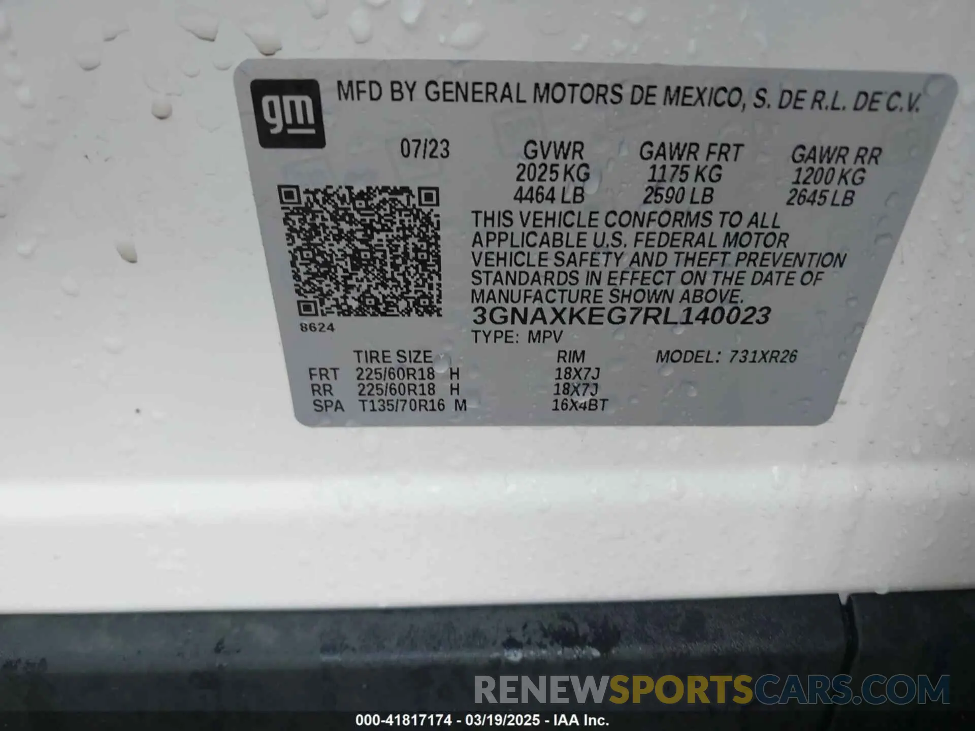 9 fotografías del automóvil dañado 3GNAXKEG7RL140023 CHEVROLET EQUINOX 2024