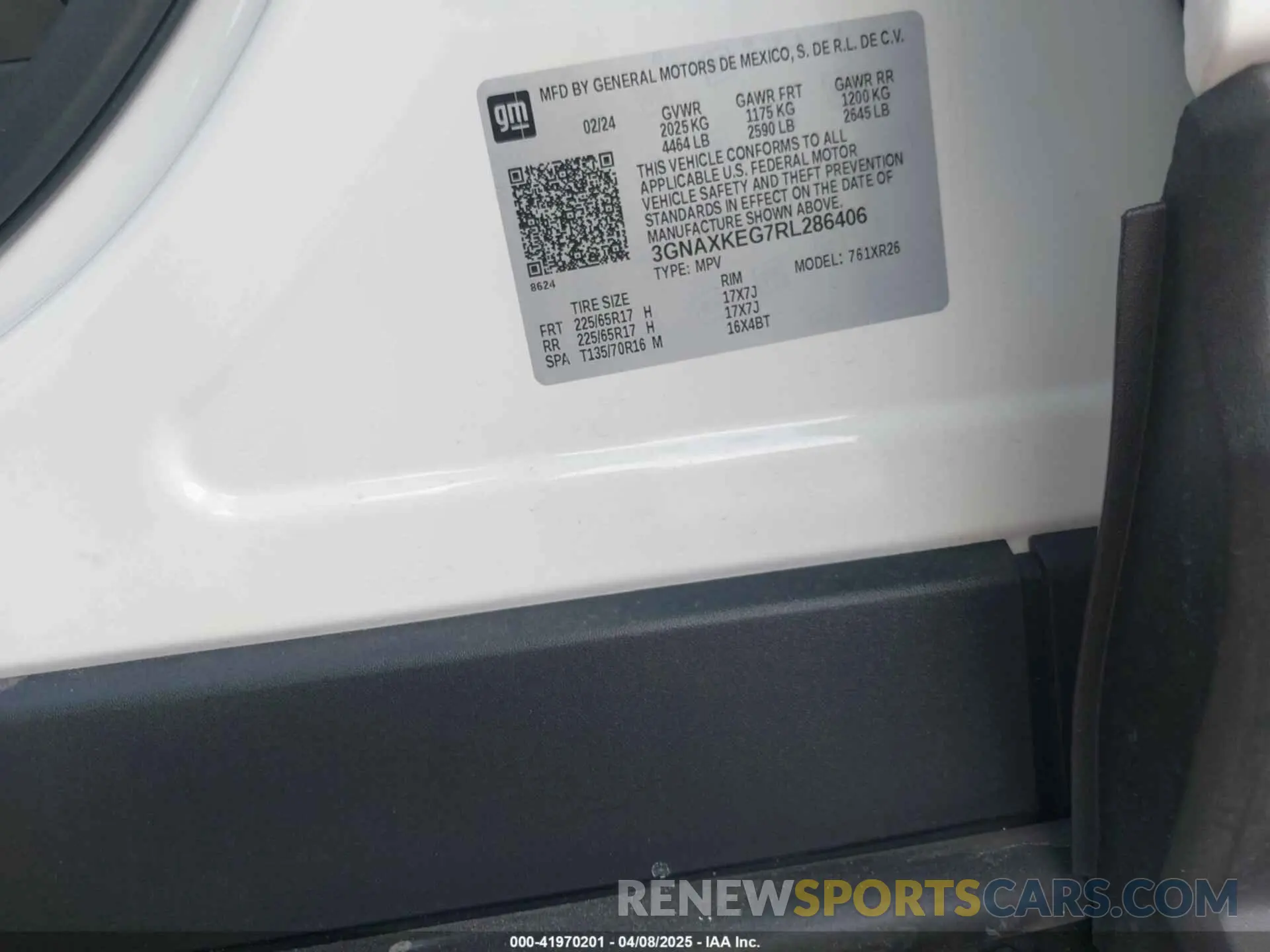 9 fotografías del automóvil dañado 3GNAXKEG7RL286406 CHEVROLET EQUINOX 2024