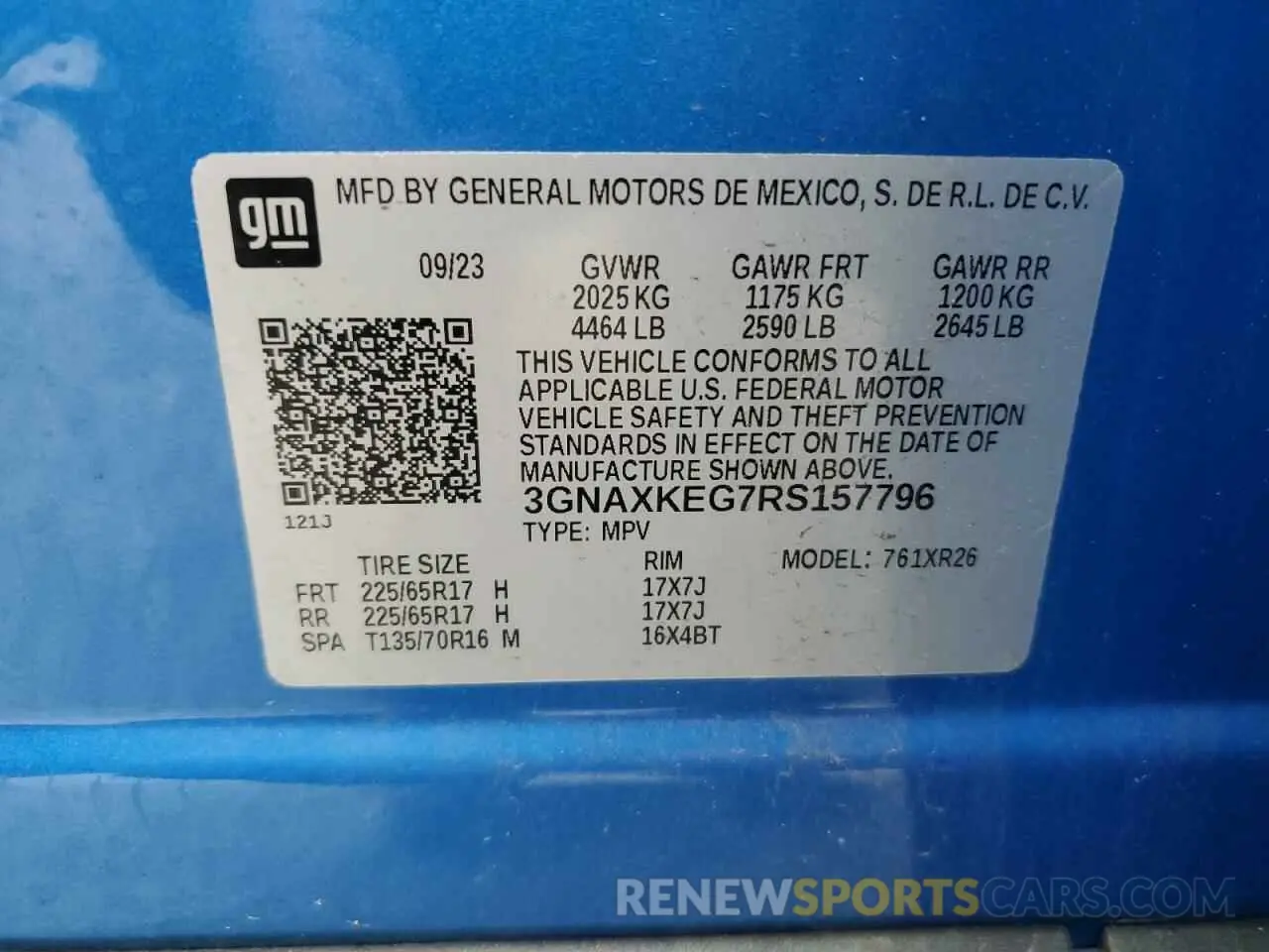 13 fotografías del automóvil dañado 3GNAXKEG7RS157796 CHEVROLET EQUINOX 2024