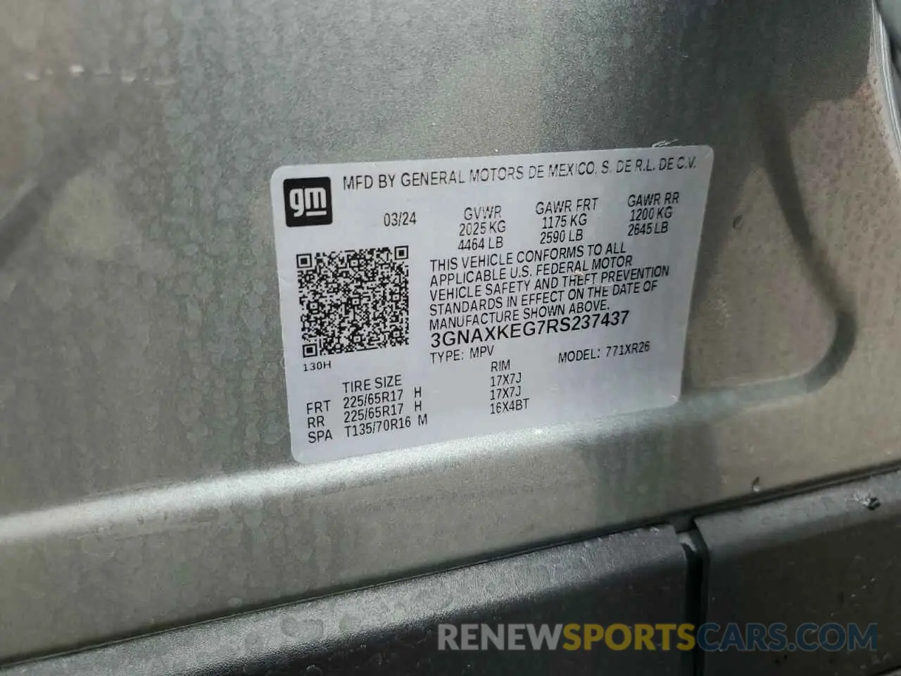 13 fotografías del automóvil dañado 3GNAXKEG7RS237437 CHEVROLET EQUINOX 2024