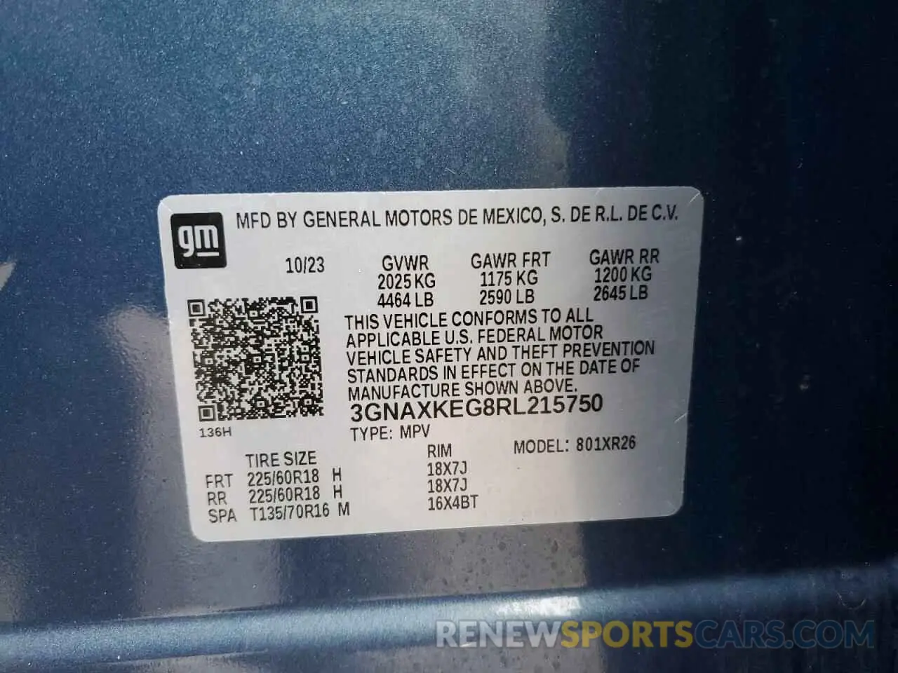 13 fotografías del automóvil dañado 3GNAXKEG8RL215750 CHEVROLET EQUINOX 2024