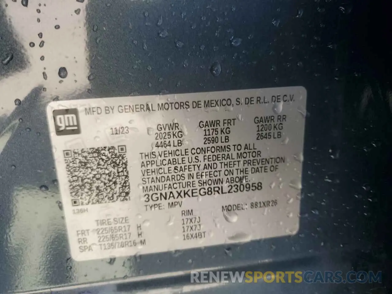 13 fotografías del automóvil dañado 3GNAXKEG8RL230958 CHEVROLET EQUINOX 2024