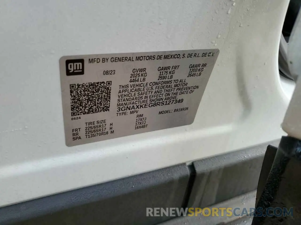 14 fotografías del automóvil dañado 3GNAXKEG8RS127349 CHEVROLET EQUINOX 2024