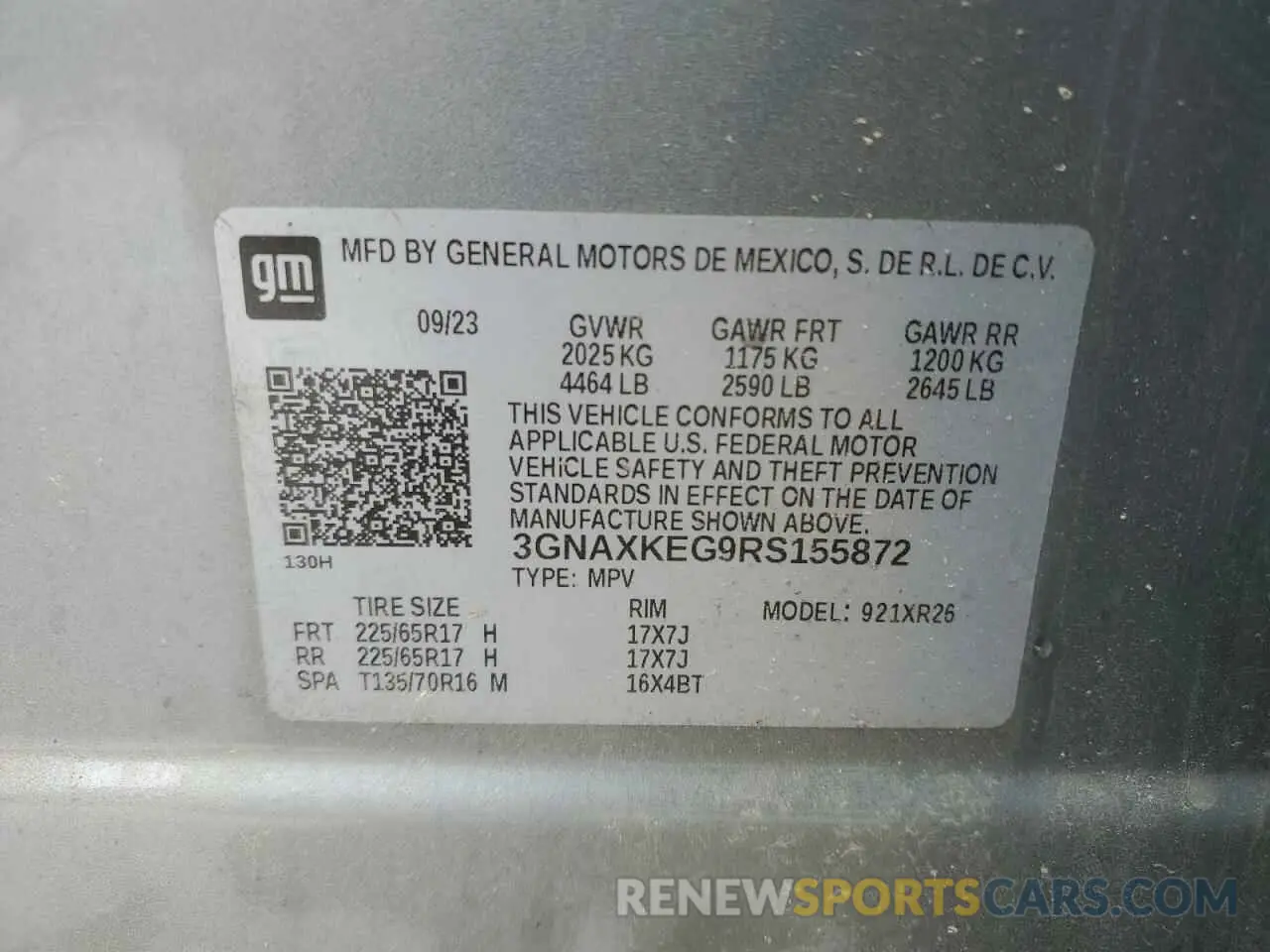 13 fotografías del automóvil dañado 3GNAXKEG9RS155872 CHEVROLET EQUINOX 2024
