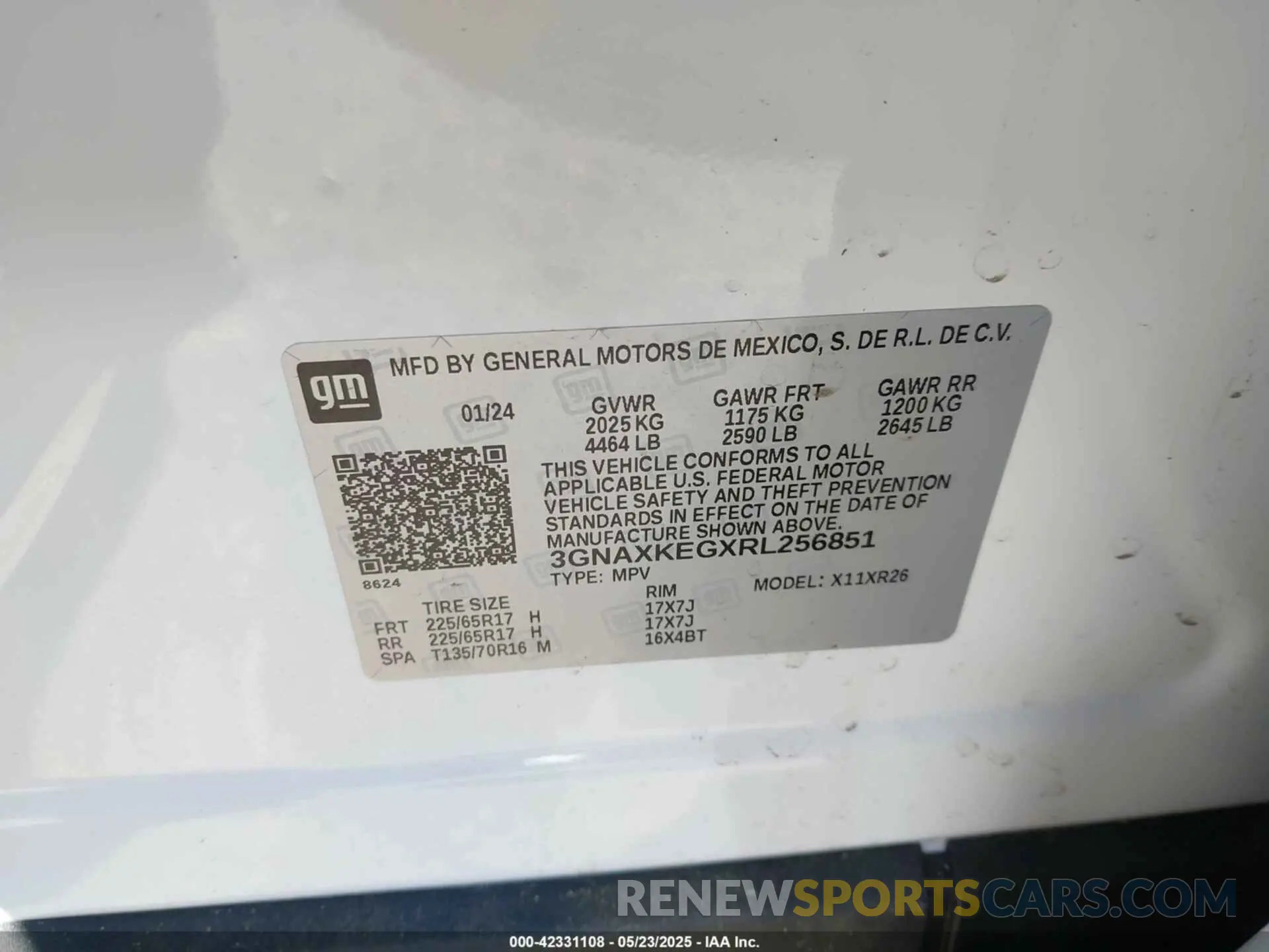 9 fotografías del automóvil dañado 3GNAXKEGXRL256851 CHEVROLET EQUINOX 2024