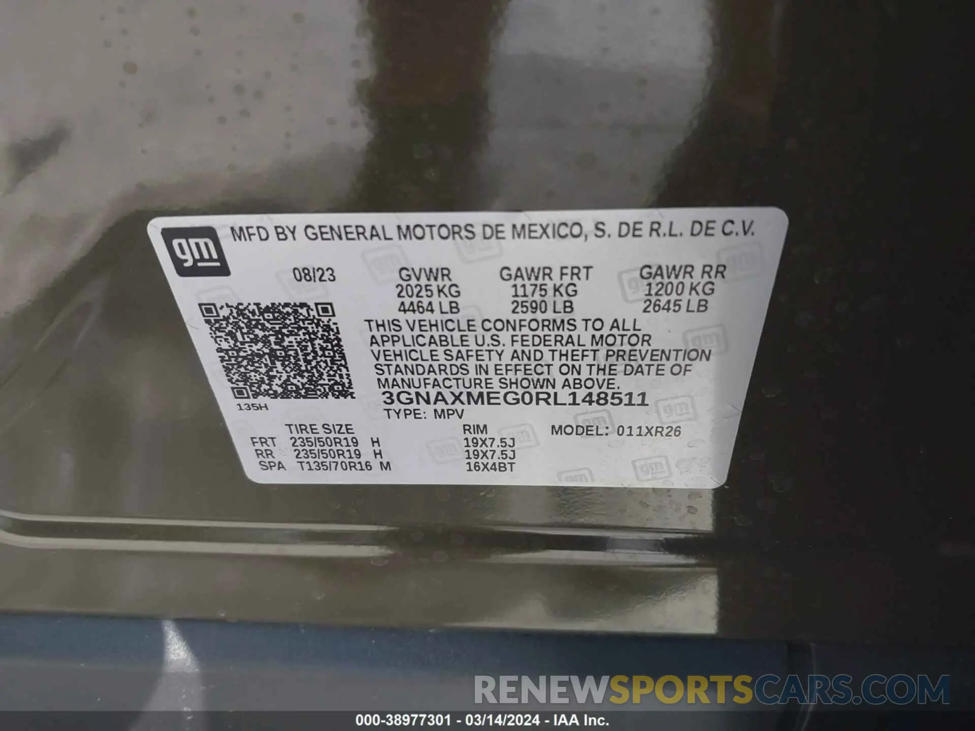 9 fotografías del automóvil dañado 3GNAXMEG0RL148511 CHEVROLET EQUINOX 2024