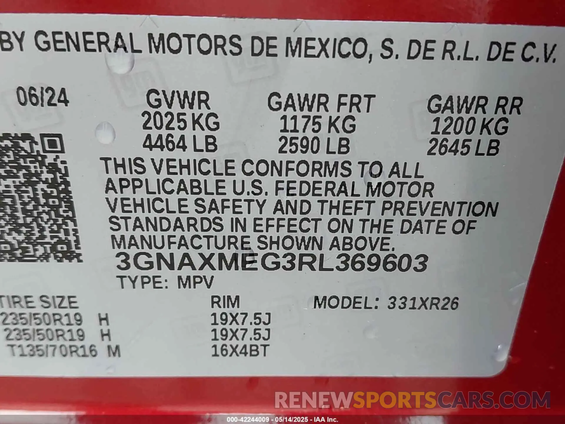 9 fotografías del automóvil dañado 3GNAXMEG3RL369603 CHEVROLET EQUINOX 2024