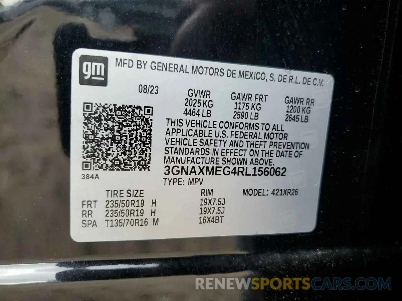 14 fotografías del automóvil dañado 3GNAXMEG4RL156062 CHEVROLET EQUINOX 2024
