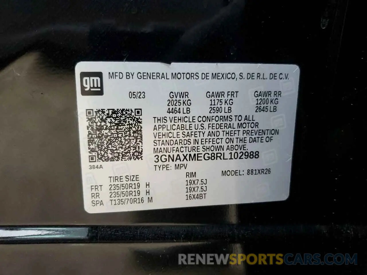 15 fotografías del automóvil dañado 3GNAXMEG8RL102988 CHEVROLET EQUINOX 2024