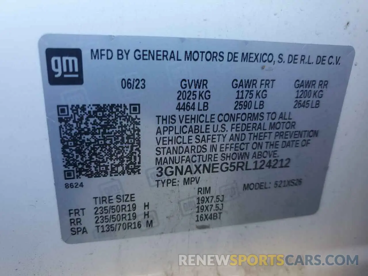 16 fotografías del automóvil dañado 3GNAXNEG5RL124212 CHEVROLET EQUINOX 2024
