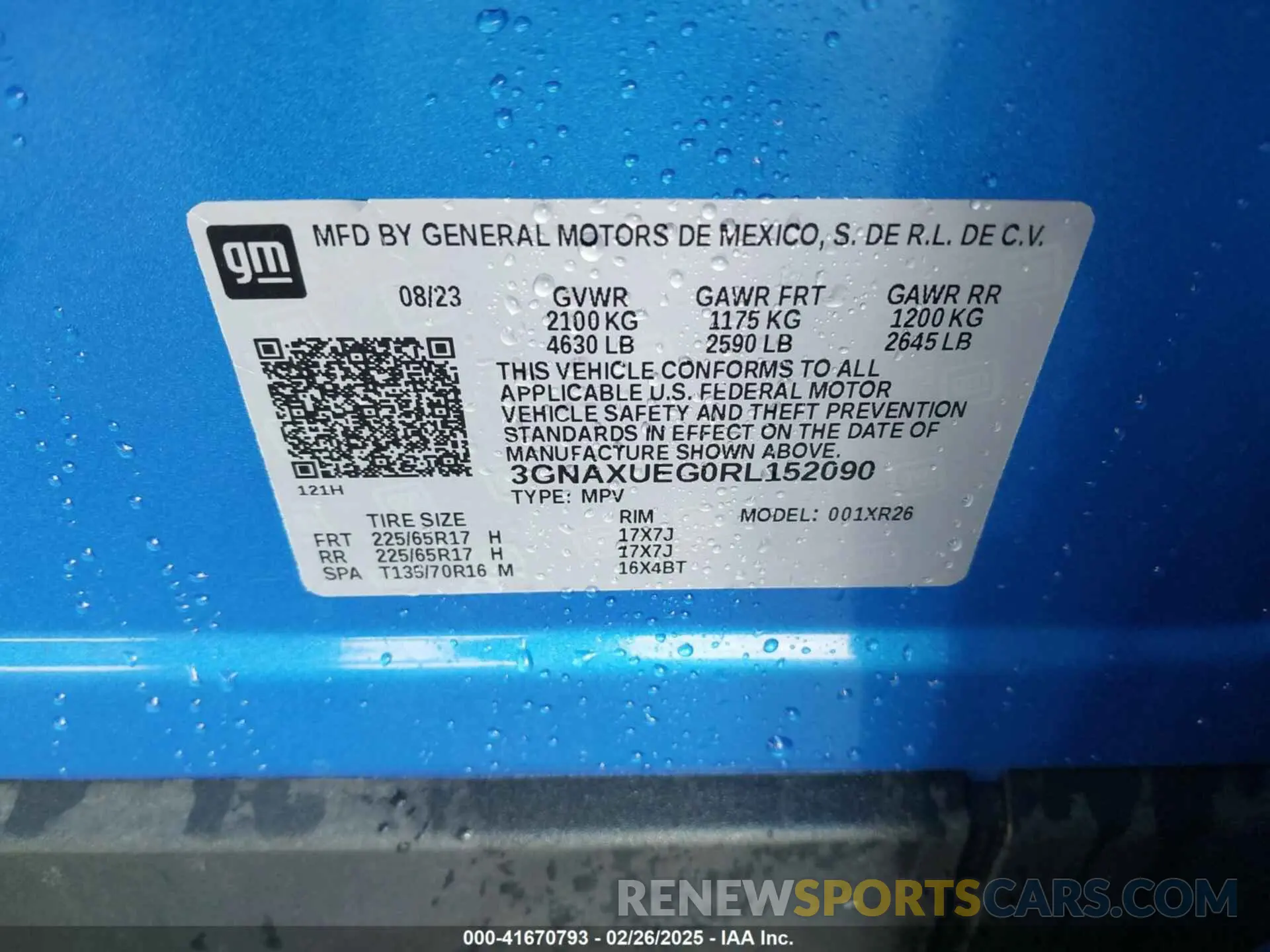9 fotografías del automóvil dañado 3GNAXUEG0RL152090 CHEVROLET EQUINOX 2024